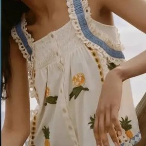 SEEN WORN KEPT Anthropologie Pineapple Tank Top Size M